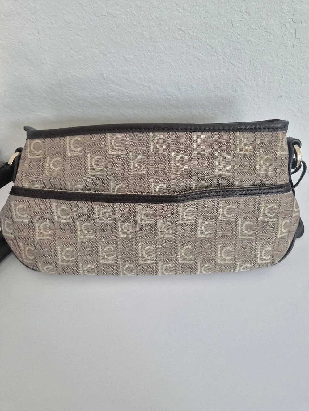 Classic Monogram Shoulder Bag in Beige and Black